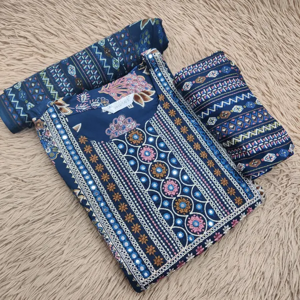 Premium Rayon Cotton Top Bottom Dupatta Set  | TS3000